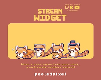 Wandering Red Panda Audience Widget | Interactieve widget voor Twitch, Kick, YouTube Live | OBS en StreamLabs | Stroomelementen