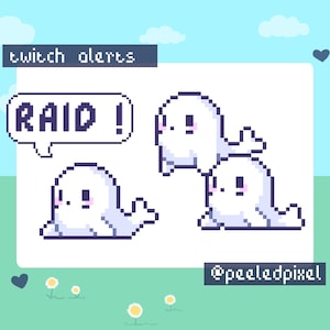 Seal Twitch Raid Alert Pack | Cute Animated Pixel Seal Bundle | Stream Animal Raid Overlay Assets | 3x Alerts
