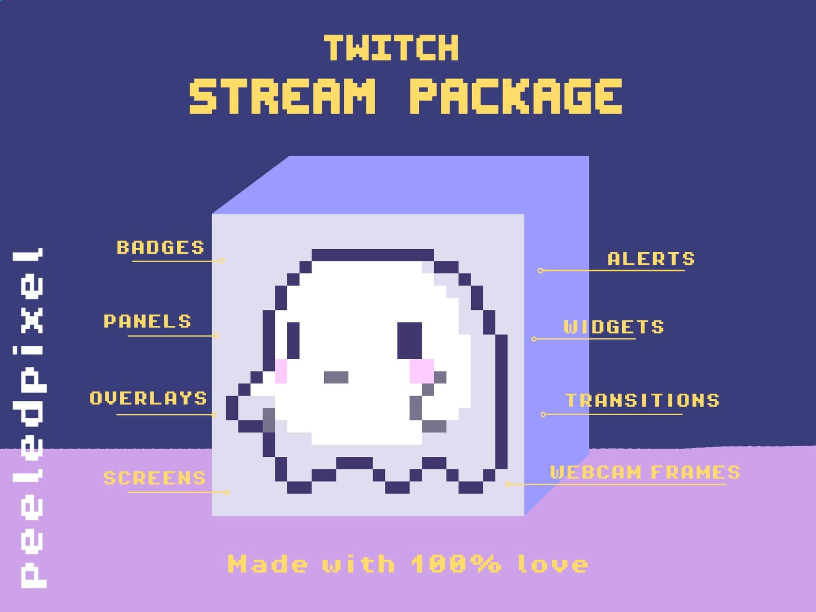 Ghost Twitch Streaming Pack; Contains Badges, Panels, Screens, Alerts ...