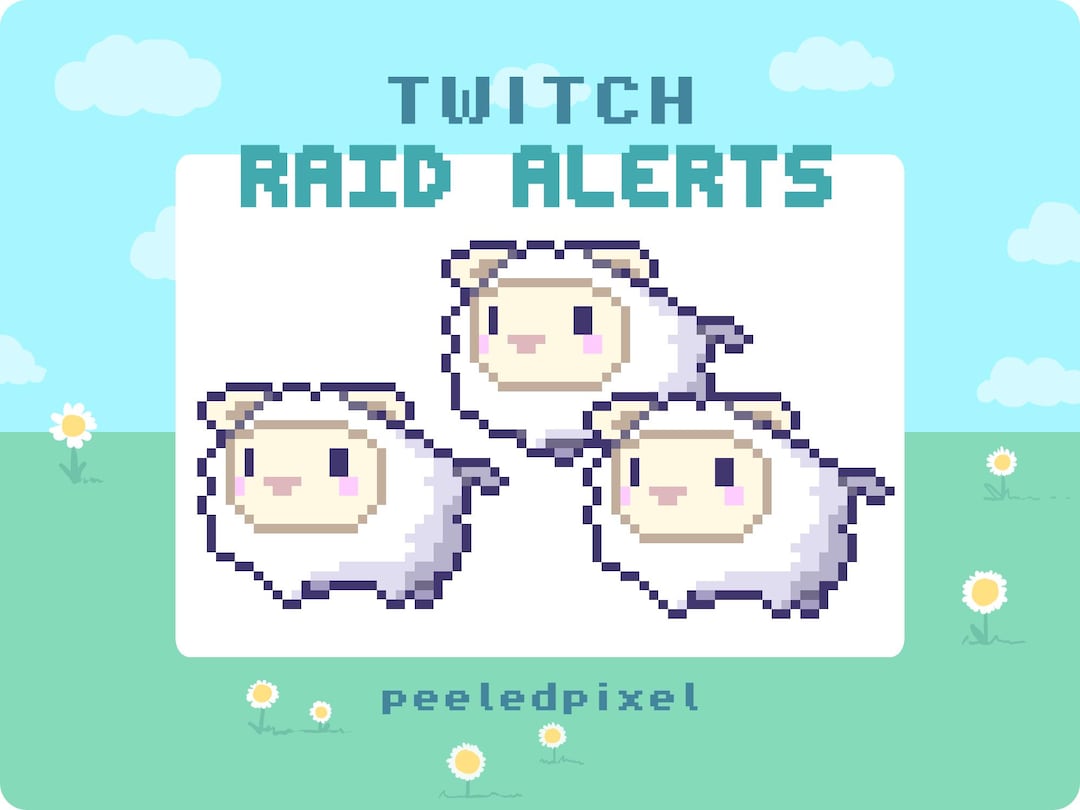 Sheep Twitch Raid Alert Pack | Cute Animated Pixel Sheep Bundle ...