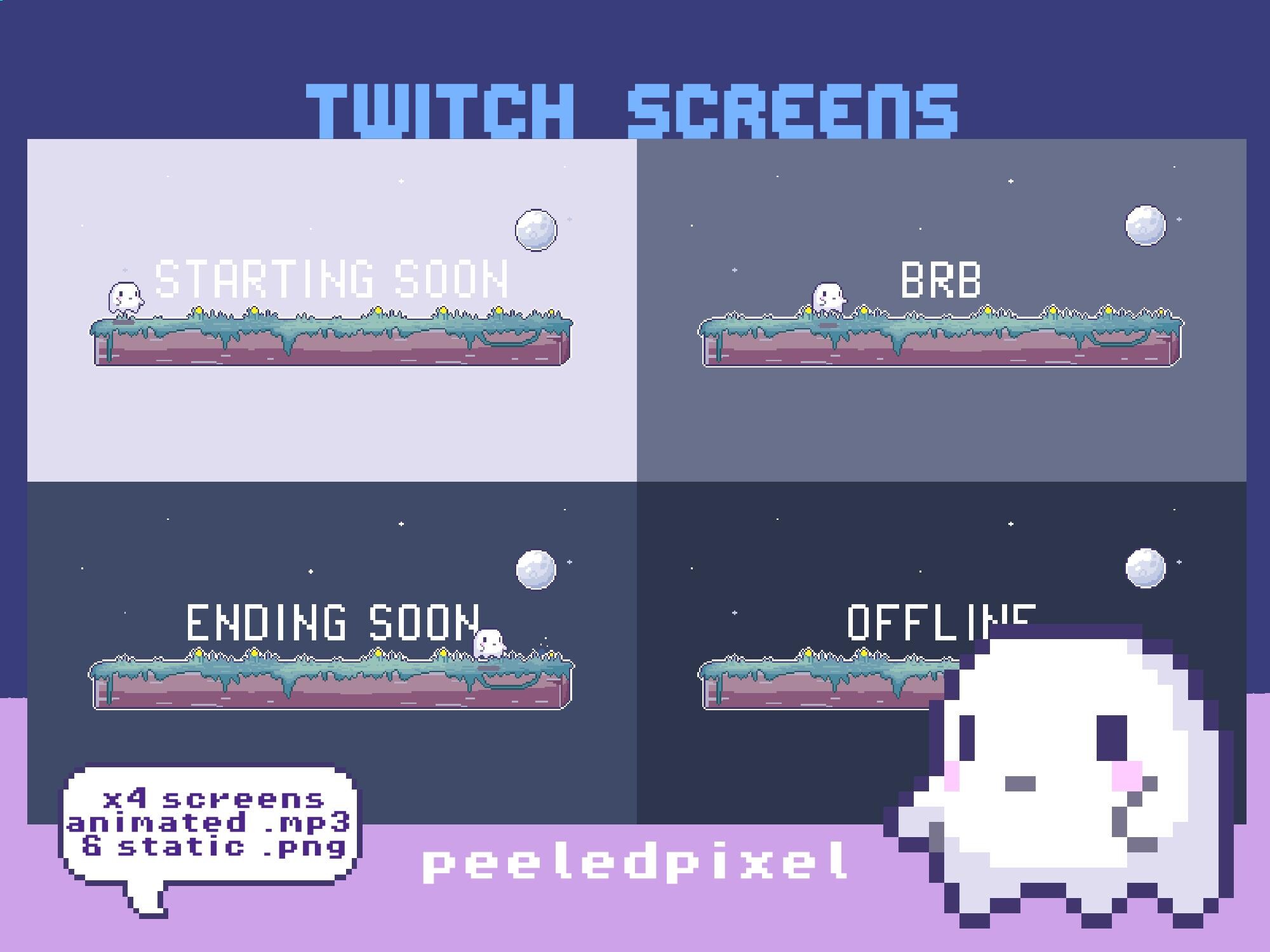 Ghost Twitch Streaming Pack; Contains Badges, Panels, Screens, Alerts ...