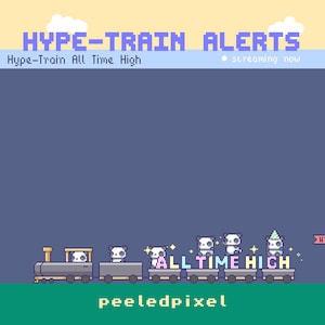 Alertes animées Pixel Panda Hype Train : superposition de flux Twitch (7 fichiers .WEBM) (guide PDF inclus) image 7
