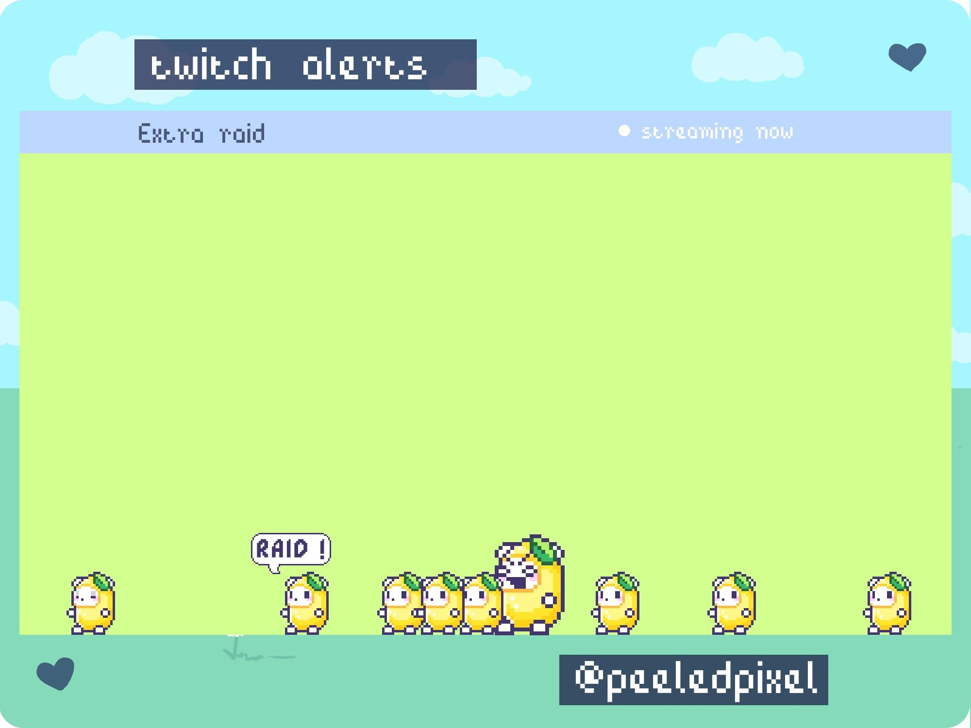 Lemon Twitch Raid Alert Pack | Cute Animated Pixel Lemon Bundle ...