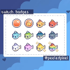Fish Badges for Twitch/YouTube/Discord | Bit Badges | Twitch Sub Badges | Stream Badges | Discord Roles | Youtube Badges