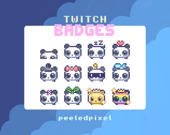 Emblemas Panda para Twitch/YouTube/Discord | Emblemas Bit | Emblemas de Inscrição Twitch | Emblemas de Transmissão | Funções Discord | Emblemas do YouTube