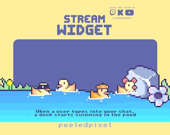Swimming Duck Pond Stream Widget | Interactive OBS StreamLabs Twitch, Kick, Youtube Live Widget | StreamElements