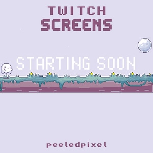 Animated Pixel Ghost Twitch Screens: Streaming Graphics Pack (MP4, PNG Files)