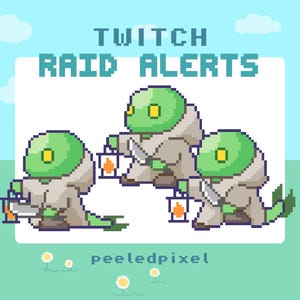 Tonberry Twitch Raid Alert Pack | Cute Animated Pixel Tonberry Bundle | Stream Animal Raid Overlay Assets | 3x Alerts