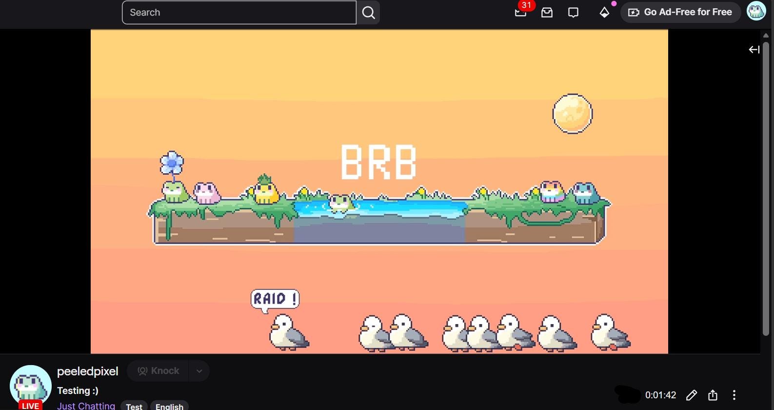 Seagull Twitch Raid Alert Pack | Animated Pixel Bird | Stream Animal ...