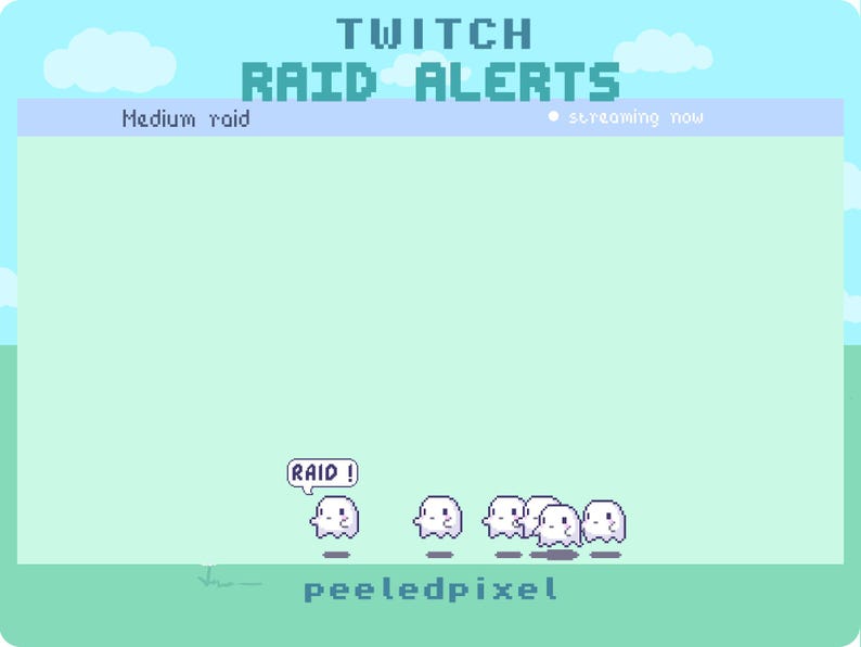 Ghost Twitch Raid Alert Pack | Cute Animated Pixel Ghost Bundle ...