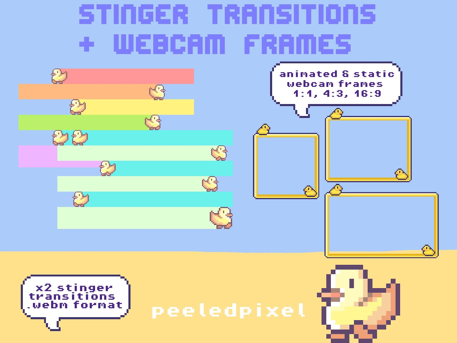 Duck-themed Full Twitch Streaming Pack; Contains Badges, Panels ...