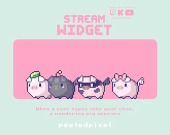 Publiekwidget Wandering Pig | Interactieve widget voor Twitch, Kick, YouTube Live | OBS en StreamLabs | Stroomelementen