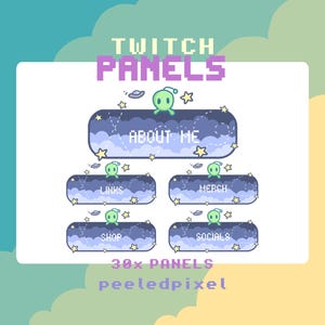 Alien Twitch Panels For Streamers - Instant Download/Ready to Use PNG (transparent)