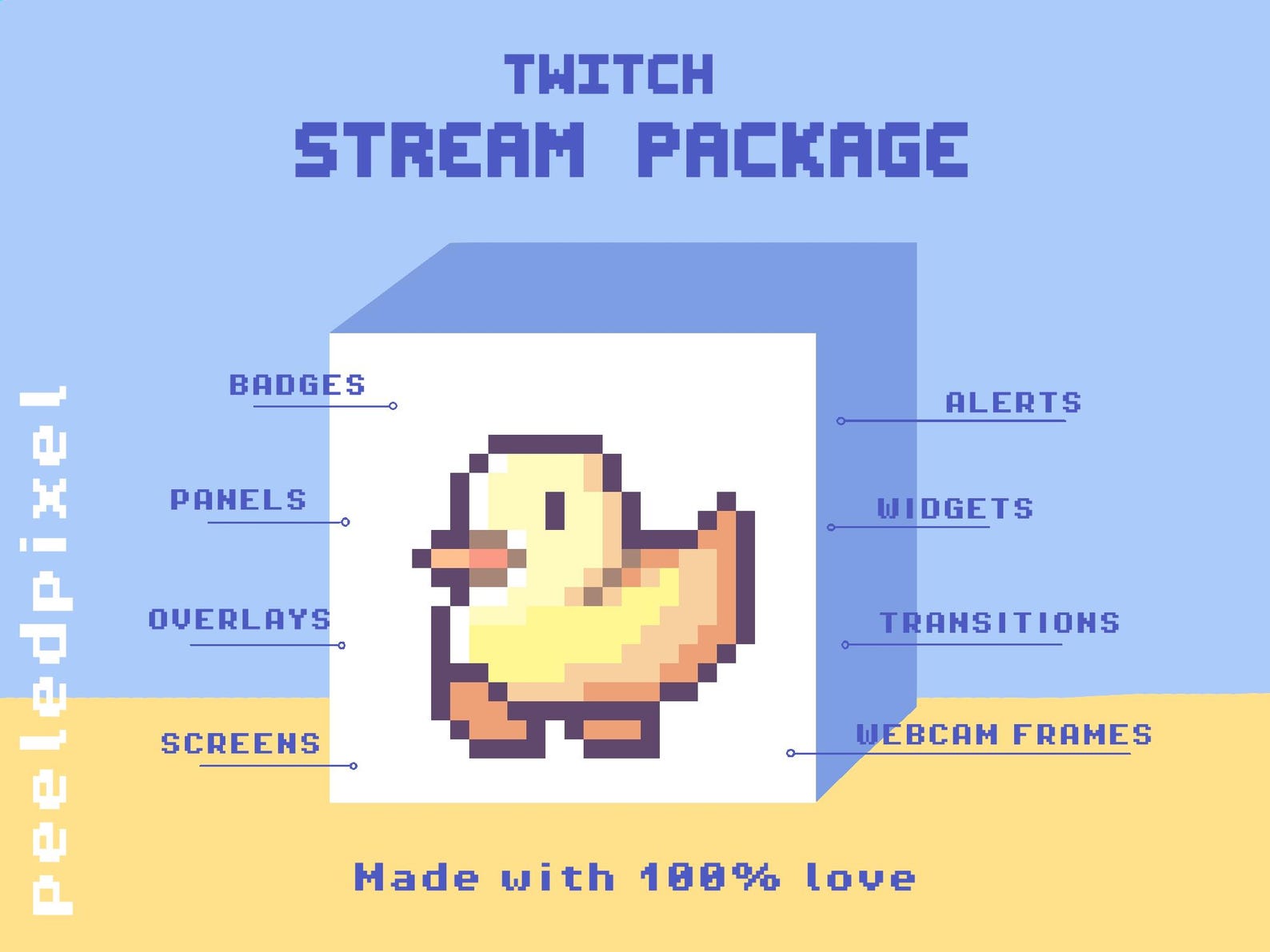 Duck-themed Full Twitch Streaming Pack; Contains Badges, Panels ...
