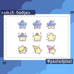 Star Badges for Twitch/YouTube/Discord | Bit Badges | Twitch Sub Badges | Stream Badges | Discord Roles | Youtube Badges