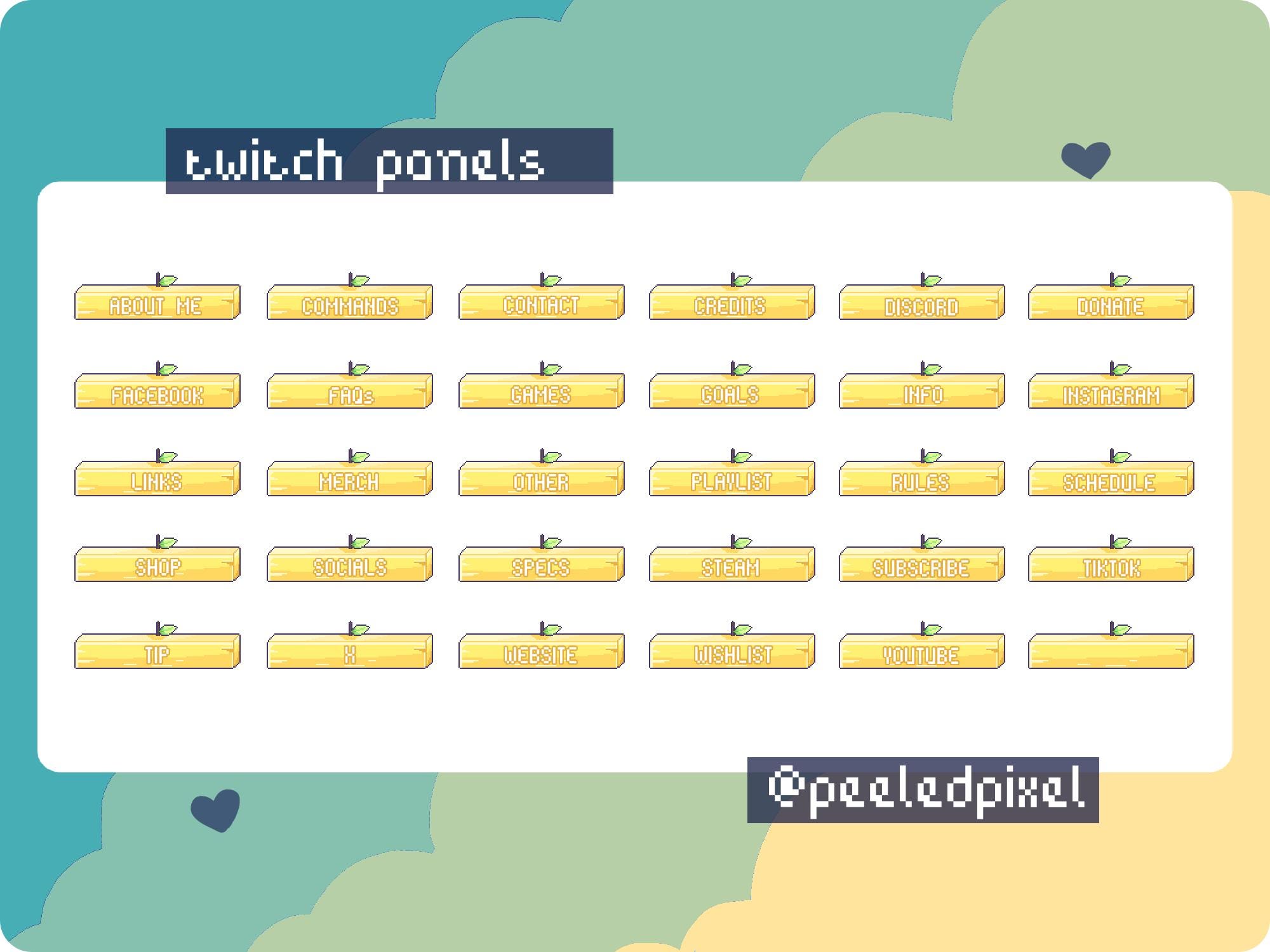 Lemon Twitch Panels for Streamers - Instant Download/ready to Use PNG ...