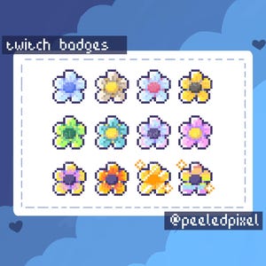 Flower Badges for Twitch/YouTube/Discord | Bit Badges | Twitch Sub Badges | Stream Badges | Discord Roles | Youtube Badges