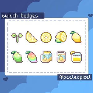 Lemon Badges for Twitch/YouTube/Discord | Bit Badges | Twitch Sub Badges | Stream Badges | Discord Roles | Youtube Badges