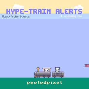 Alertes animées Pixel Panda Hype Train : superposition de flux Twitch (7 fichiers .WEBM) (guide PDF inclus) image 5
