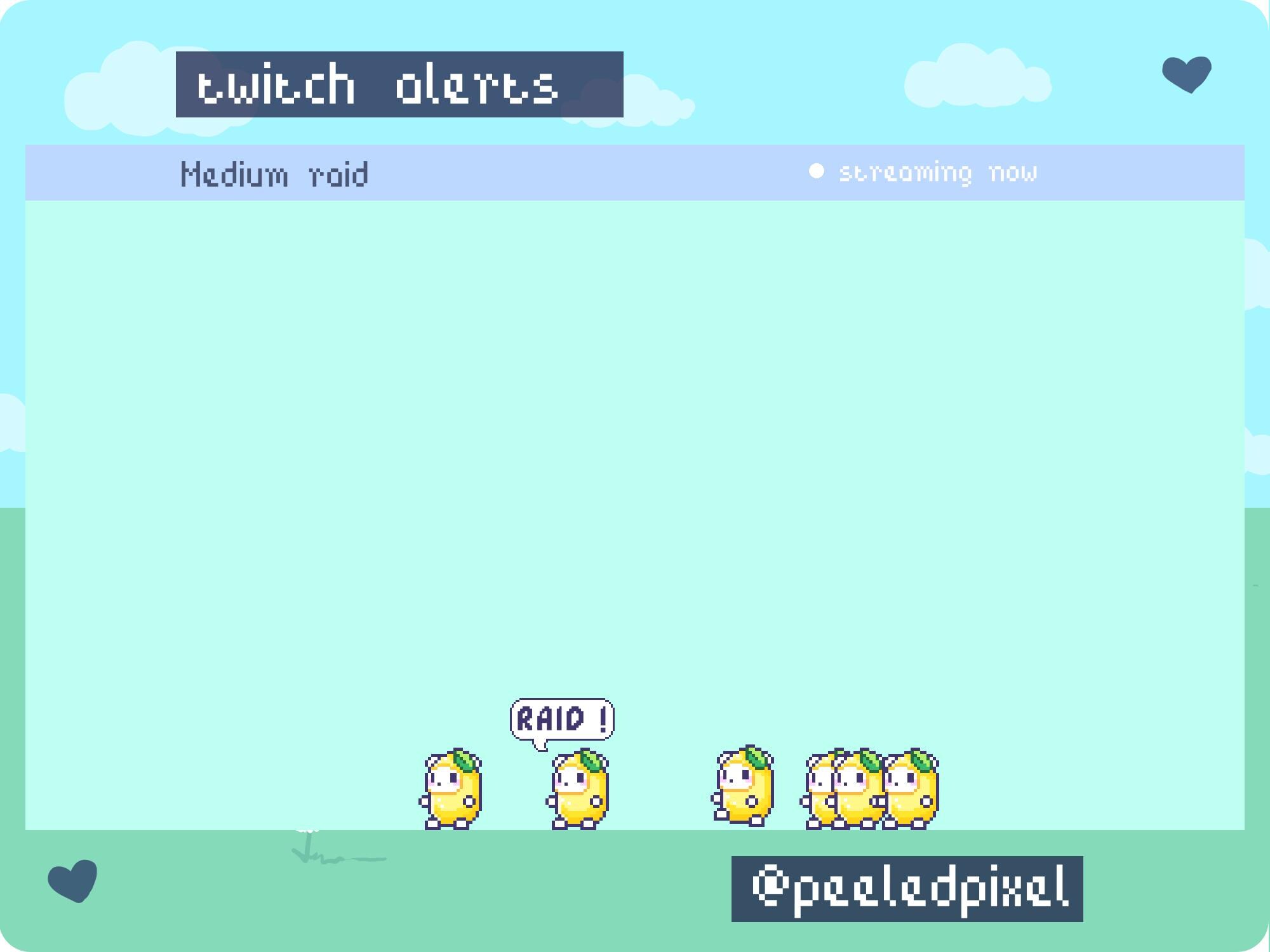 Lemon Raid Lemon Twitch Raid Alert Pack | Cute Animated Pixel Lemon Bundle ...