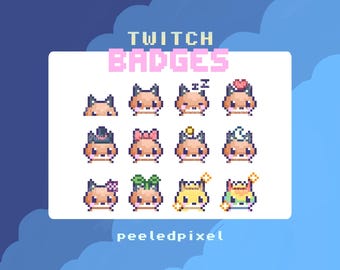 Fuchs Buttons für Twitch/Youtube/Discord | Gebissabzeichen | Twitch Sub Abzeichen | Badges | Discord Rollen | Youtube Buttons