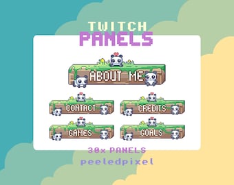 Panda Twitch Panels For Streamers - Instant Download/Ready to Use PNG (transparent)