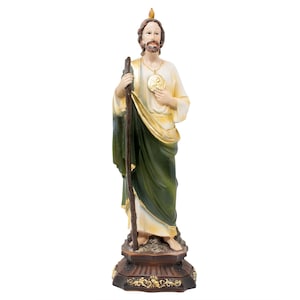 St. Jude Vintage Statue / Estatua Vintage de San Judas Tadeo – Durable Resin Figurine – Catholic Statue in 8&quot;, 12&quot;, 16&quot; Sizes