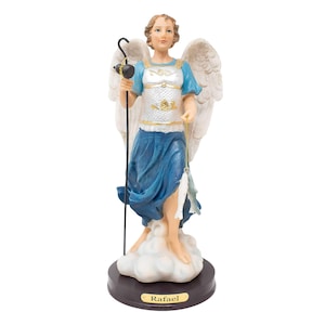 MRCJSales Archangel St. Rafael Statue - Beautiful Religious Gift - Multiple Sizes for Church, Home, and Celebrations