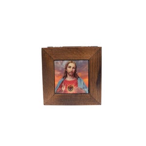 Sacred Heart of Jesus Jewelry | Joyería Corazón Sagrado de Jesús – Sterling Silver Pendant Necklace –3x3, 4x4 inches Catholic Religious Gift