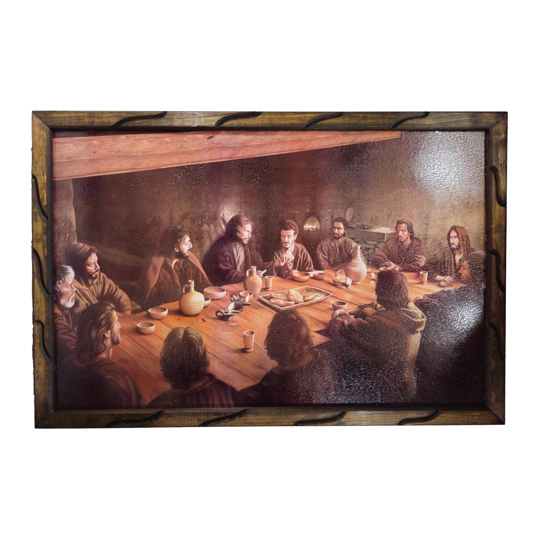 Rustic Last Supper Rustic Last Supper Painting | Da Vinci Style Christian Wall Art - Etsy