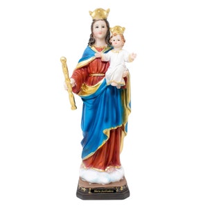 Mary Auxiliadora Resin Statue | Multiple Sizes | Detailed Craftsmanship | Ideal For Church, Home Decor, Gifts