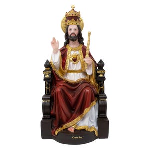 MrcjSales - Christ the King Resin Statue | Multiple Sizes | Church Services, Home Decor, Gifts | Spanish Name Cristo Rey