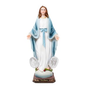 MrcjSales - Miraculous Virgin Resin Statue | Multiple Sizes | Durable Craftsmanship | Spiritual Home Decor Symbolizing Virgen Milagrosa for