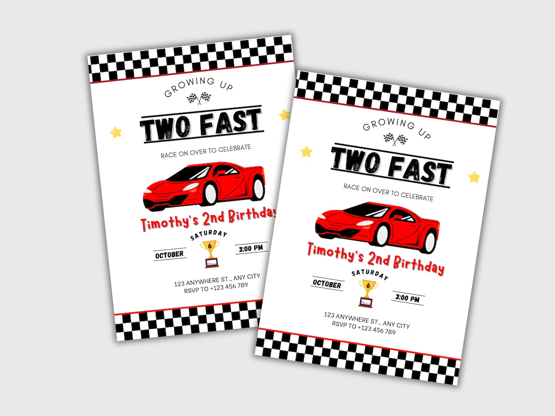 Editable Race Car Invitation Printable Race Car Invitation Race Car ...