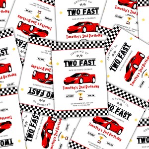 Editable Race Car Invitation Printable Race Car Invitation Race Car Invitation Canva Template ...