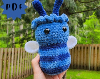 BlueBEE Bee Amigurumi Pattern, Cute Blueberry Plushie, Digital Download Crochet Pattern, Low Sew, Fruit Bee.