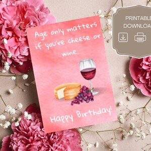 Tarjeta digital de cumpleaños de descarga instantánea, tarjeta divertida para la vejez, tarjeta humorística, elaboración 5x7, tarjeta de cumpleaños retro, idea de regalo para ella