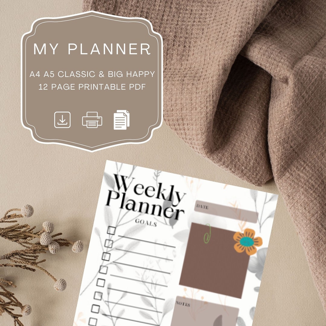Printable Planner, Daily Weekly Monthly Schedule, Habit Tracker ...