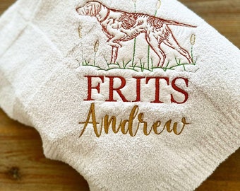 Personalized Baby Blanket, German Shorthaired Pointer Design