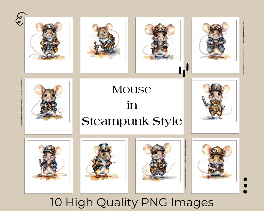 Cute Mouse in Steampunk Style Clipart 10 High Quality Pngs Images ...