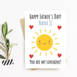 Feliz Día del Padre Nana Ji Feliz Día del Padre Baba Tarjeta India Personalizada para Papá Regalo para Dada Ji Tarjeta de Felicitación Tarjetas Desi Tarjetas Indias Punjabi