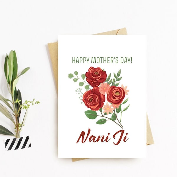 Mothers Day Card For Mum Happy Mother's Day Mother's Day Grandma Nani Nan Personalised Mother's Day Card Gift For Mum Floral Greeting Card