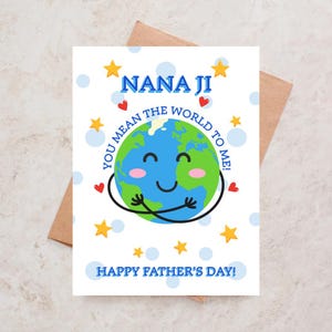 Alles Gute zum Vatertag Nana Ji Glücklicher Vatertag Baba Personalisierte indische Vaterkarte Geschenk für Dada Ji Grußkarte Desi Karten indische Karten Punjabi