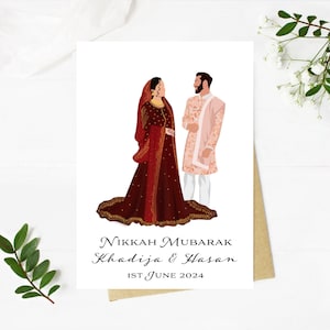 Carte Nikkah Moubarak Carte Shaadi Cadeau Nikkah Carte de mariage islamique Carte de mariage musulman personnalisée Carte de Nikkah de luxe Carte de voeux islamique