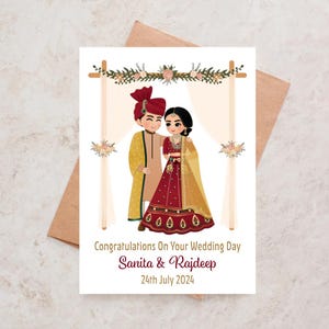 Gepersonaliseerde sikh-trouwkaart gefeliciteerd Indiase trouwkaart Punjabi sikh bruiloft Anand Karaj Desi-kaarten Sikh-huwelijksceremoniekaart
