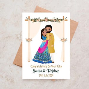 Personalised Sikh Punjabi Wedding Card Hindu Congratulations Indian Wedding Sikh Wedding Roka Card Engagement Desi Cards Indian Chunni Card