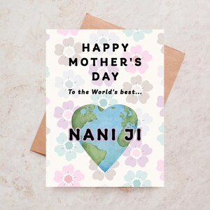 Indiase Moederdagkaart Nani Bibi Dadi Maa Fijne Moederdag moeder oma Gepersonaliseerde Desi Moederdagkaarten Massi Pua Dadima Desi-groet