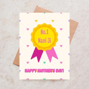 Indische Mutter Tageskarte Nani Bibi Dadi Maa Glücklicher Muttertag Mama Oma Personalisierte Desi Muttertagskarten Massi Pua Dadima Desi Grußbild