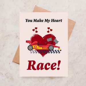 You Make My Heart Race Valentijnskaart Auto enthousiast Grappig Automotive Verjaardag Verjaardagskaart Cadeau voor hem Monteur kaart