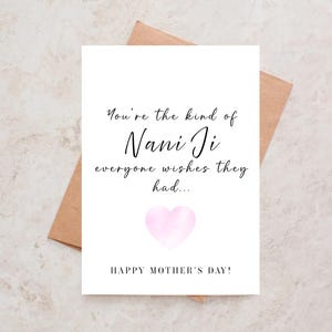 Tarjeta del Día de las Madres India Nani Bibi Dadi Maa Feliz Día de la Madre Mamá Abuela Tarjetas personalizadas del Día de las Madres Desi Massi Pua Dadima Desi Saludo